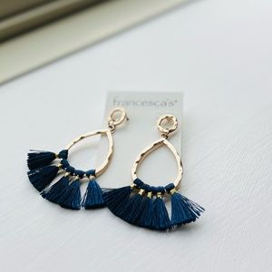 NWOT Francesca’s | Midnight Blue Fringe Earrings